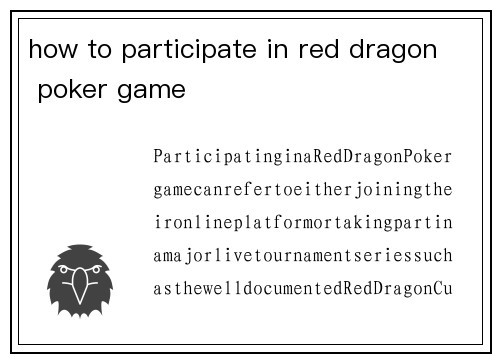how to participate in red dragon poker game